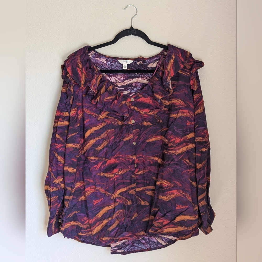Terra & Sky Gorgeous Multicolor Blouse Size 1X
